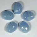 Кабошон, голубой агат (иск.), 7*9*4мм.