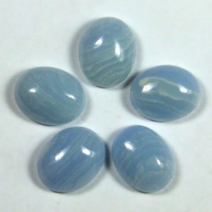 Кабошон, голубой агат (иск.), 8*10*4мм.