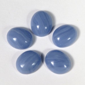 Кабошон, голубой агат (иск.), 10*12*4,5мм.
