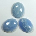 Кабошон, голубой агат (иск.), 15*20*5,5мм.