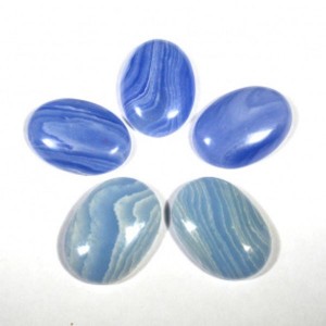 Кабошон, голубой агат (иск.), 18*25*6мм.