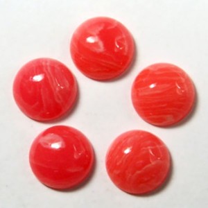 Кабошон, красный агат (иск.), 10*10*4мм.