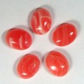 Кабошон, красный агат (иск.), 7*9*4мм.