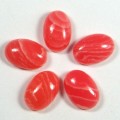Кабошон, красный агат (иск.), 8*12*4,2мм.