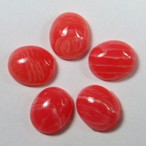 Кабошон, красный агат (иск.), 10*12*4,5мм.