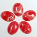 Кабошон, красный агат (иск.), 18*25*6мм.