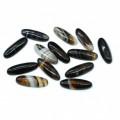 Кабошоны из агата черного овал, 8*23*5мм.