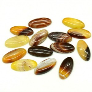 Кабошоны из агата кофейного овал, 15*30*6мм.