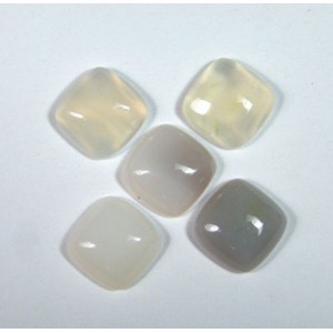 Кабошоны из агата серого квадрат, 14*14*5мм.