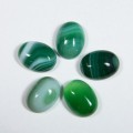 Кабошоны из агата тонированного зеленого овал, 12*16*6мм.