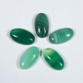 Кабошоны из агата тонированного зеленого овал, 8*14*4,5мм.
