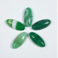 Кабошоны из агата тонированного зеленого овал, 8*18*4,5мм