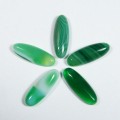 Кабошоны из агата тонированного зеленого овал, 8*23*5мм.