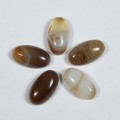 Кабошоны из агата тонированного кофейного овал, 8*14*4,5мм.