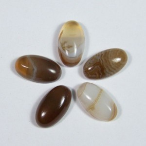 Кабошоны из агата тонированного кофейного овал, 8*14*4,5мм.