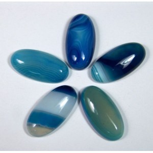 Кабошоны из агата тонированного овал, 15*30*6мм.