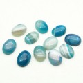 Кабошоны из агата тонированного синего овал, 12*16*6мм.