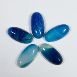Кабошоны из агата тонированного синего овал, 12*24*5мм.