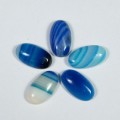 Кабошоны из агата тонированного синего овал, 8*14*4мм.