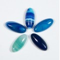 Кабошоны из агата тонированного синего овал, 8*18*4,5мм.