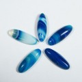 Кабошоны из агата тонированного синего овал, 8*23*4,5мм.