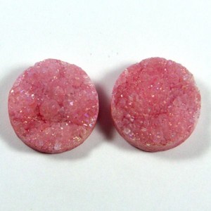 Кабошоны пара из агата тонированного (друза), 20*20*9мм.