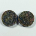 Кабошоны пара из агата тонированного (друза), 20*20*9мм.