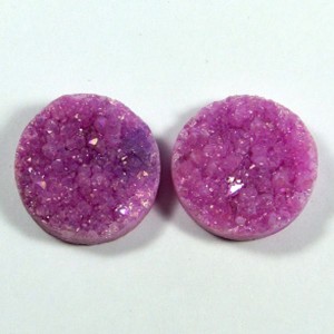 Кабошоны пара из агата тонированного (друза), 20*20*9мм.