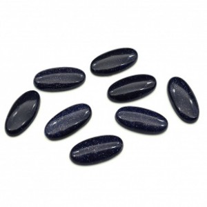 Кабошон из авантюрина синего (искусственного) овал, 12*24*5мм.