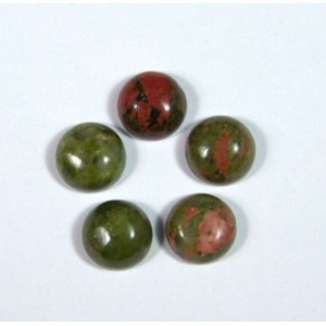 Унакит, кабошон круг 8мм.