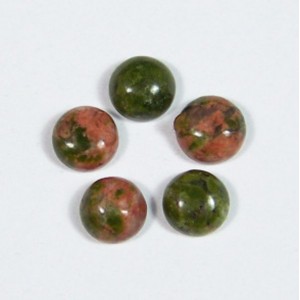 Унакит, кабошон круг 6мм.
