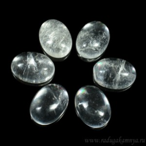 Кабошон из горного хрусталя овал, 12*16*6мм.