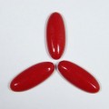 Кабошон, коралл (иск.) овал, 10*25*4мм.