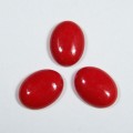 Кабошон, коралл (иск.) овал, 12*16*4мм.