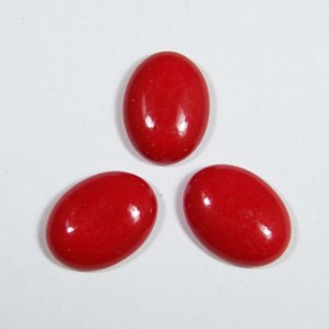 Кабошон, коралл (иск.) овал, 12*16*4мм.