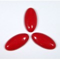 Кабошон, коралл (иск.) овал, 15*30*5мм.