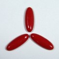 Кабошон, коралл (иск.) овал, 8*23*3,5мм.