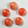 Кабошон, коралл (иск.), 6*6*3,3мм.