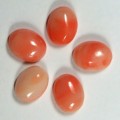 Кабошон, коралл (иск.), 7*9*4мм.