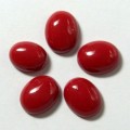Кабошон, коралл (иск.), 8*10*4мм.