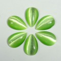 Кабошон кошачий глаз(иск.) капля цвет  зеленый, 14*22*5мм, уп. 10шт.