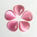 Кабошон кошачий глаз(иск.) капля цвет  розовый, 19*20*5мм, уп. 10шт.