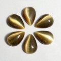 Кабошон кошачий глаз(иск.) капля цвет  сепия, 10*14*4мм, уп. 10шт.