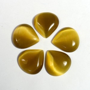 Кабошон кошачий глаз(иск.) капля цвет  сепия, 19*20*5мм, уп. 10шт.