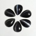 Кабошон кошачий глаз(иск.) капля цвет  черный, 10*14*3,5мм, уп. 10шт.