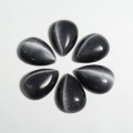 Кабошон кошачий глаз(иск.) капля цвет  черный, 13*18*5мм, уп. 10шт.