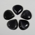 Кабошон кошачий глаз(иск.) капля цвет  черный, 19*20*5мм, уп. 10шт.