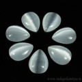 Кабошон кошачий глаз(иск.) капля, 15*20*4,5мм. белый