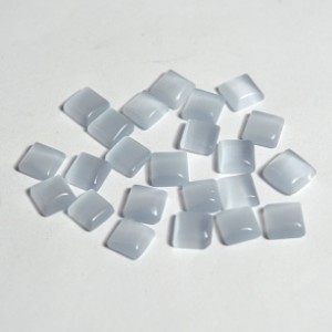 Кабошон кошачий глаз(иск.) квадрат серый, 5*5*2мм, уп. 100шт.