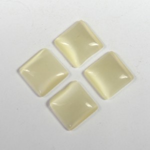 Кабошон кошачий глаз(иск.) квадрат цвет  шампань, 12*12*4мм, уп 10шт.